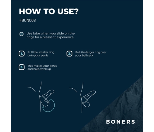 Boners Silicone Dual Ring & Anatomical Ball Support Grey