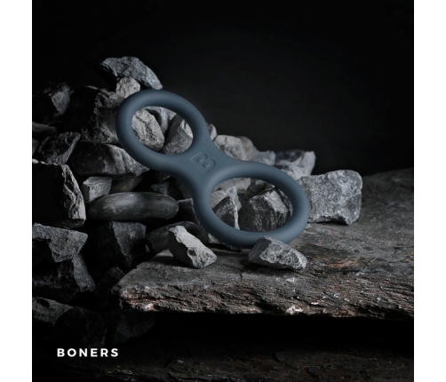 Boners Silicone Dual Ring & Anatomical Ball Support Grey