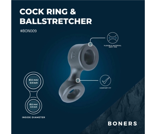 Boners Grey Dual Support Ring and Anatomical Ball Expander