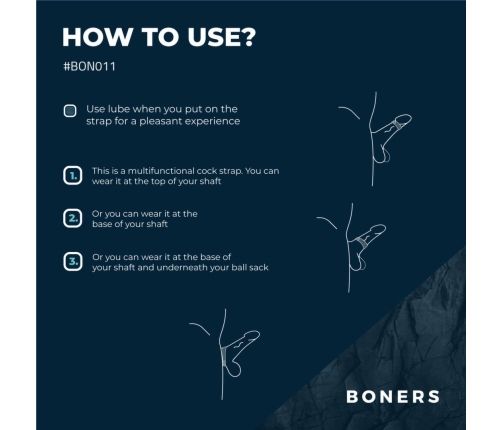 Boners Adjustable Silicone Strap S/M - Flexible Intimate Band