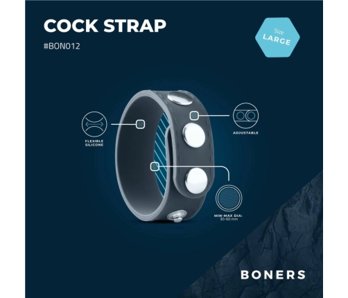 Boner Adjustable Silicone Performance Strap L - Flexible Black Ring System