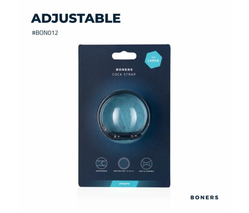 Boner Adjustable Silicone Performance Strap L - Flexible Black Ring System
