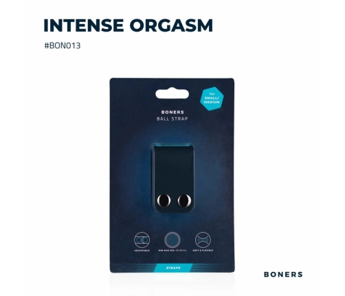 Boners Adjustable Silicone Ball Strap S/M - Flexible Comfort Fit Black