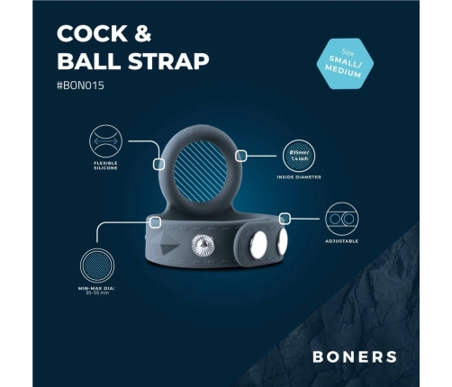 Boners Adjustable Silicone Intimate Strap S/M - Ergonomic Fit
