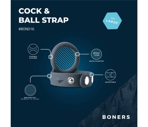Boners Adjustable Silicone Intimate Support System Size L Black