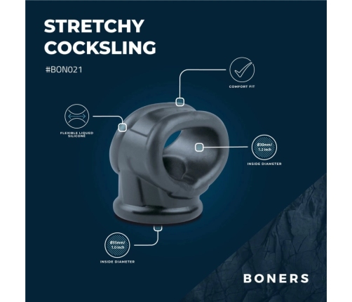 Boners Liquid Silicone Dual-Ring Anatomical Support System, Black