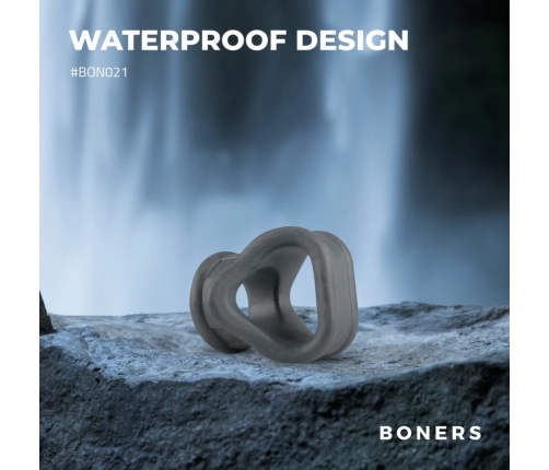 Boners Liquid Silicone Dual-Ring Anatomical Support System, Black