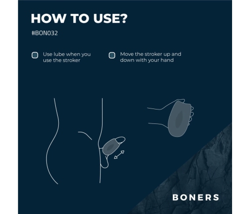 Boners Flexible Intimate Training Device with Textured Interior, Clear