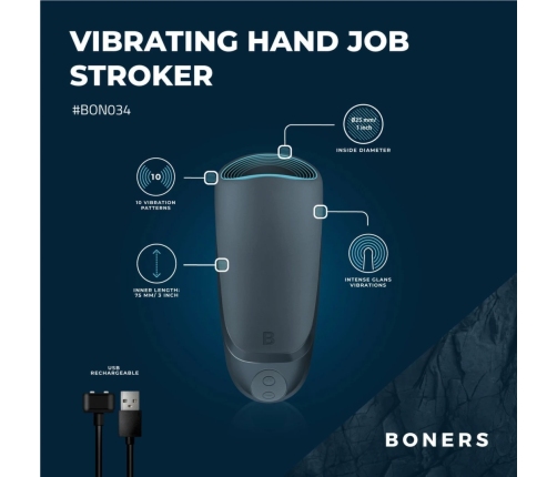 Boners Intimate Machine Vibrating Simulator 10 Modes Silicone Grey