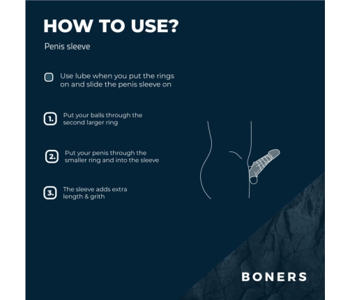 Boners Extension Sleeve Silicone Support Model Transparent 20 cm