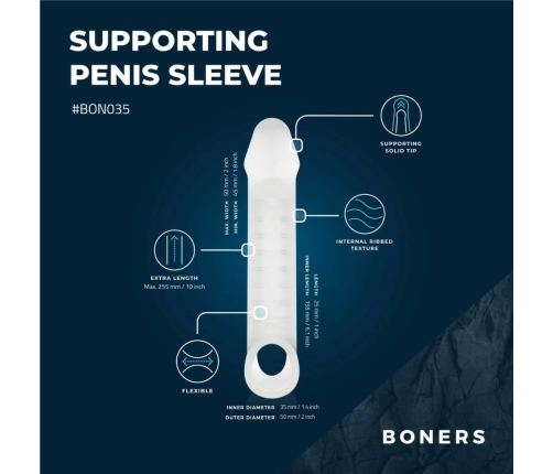 Boners Extension Sleeve Silicone Support Model Transparent 20 cm