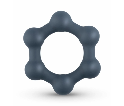 Boners Hexagon Silicone Ring with Integrated Steel Elements, Black
