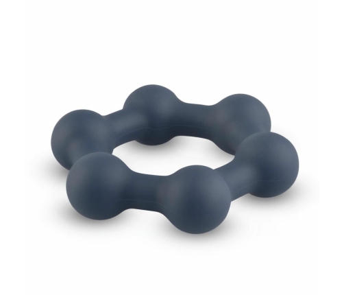 Boners Hexagon Silicone Ring with Integrated Steel Elements, Black