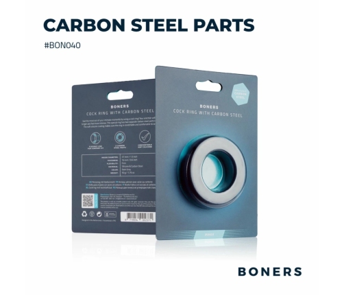 Boners Adjustable Silicone Enhancement Ring with Steel Core, Black