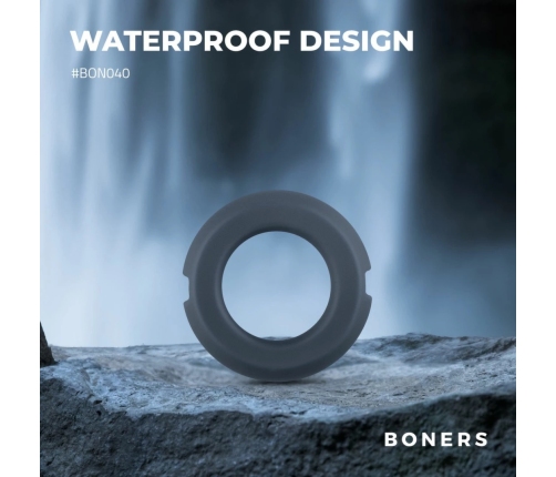 Boners Adjustable Silicone Enhancement Ring with Steel Core, Black