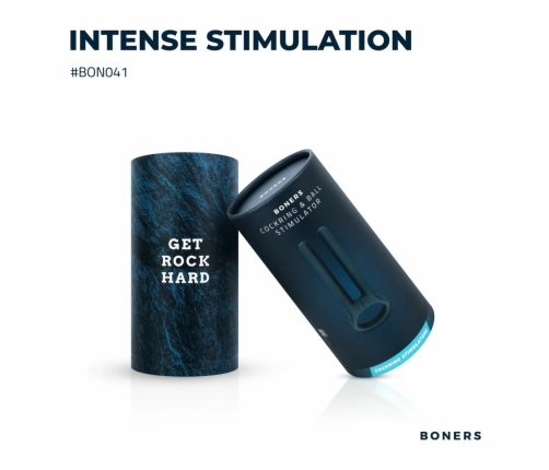 Boners Blue Silicone Stimulation Ring with 10-Mode Vibration System