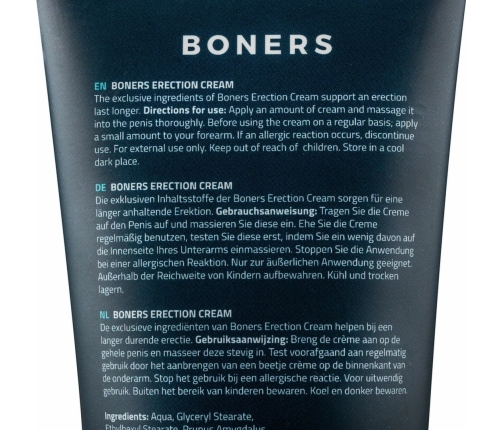 Boners Erection Cream 100ml - Plant-Based Skin Care Formula