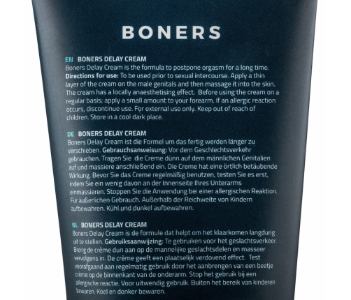 Boners Delay Cream 50ml - Prolonged Comfort Formula for Men