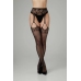 Sulita Black Fine Mesh Pantyhose with Lace Suspender Design