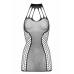 Besired Dania Black Sheer Mesh Dress with Halter Neckline