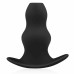 BUTTR Foxhole Silicone Hollow Plug - Large, Anatomical Design, Black
