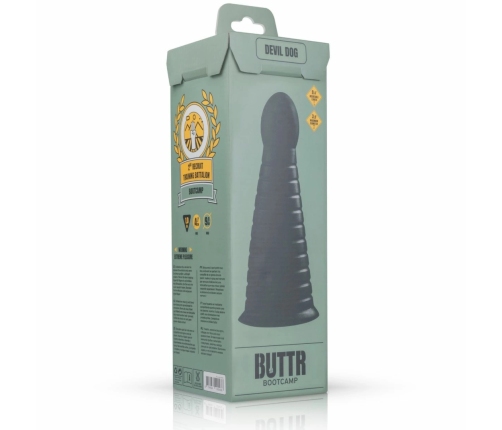 BUTTR Devil Dog Silicone Large Ribbed Anal Plug Black XXL