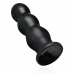 BUTTR Tactical III Large Ribbed Intimate Plug with Flat Suction Base Black