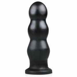 BUTTR Tactical III Large Ribbed Intimate Plug with Flat Suction Base Black