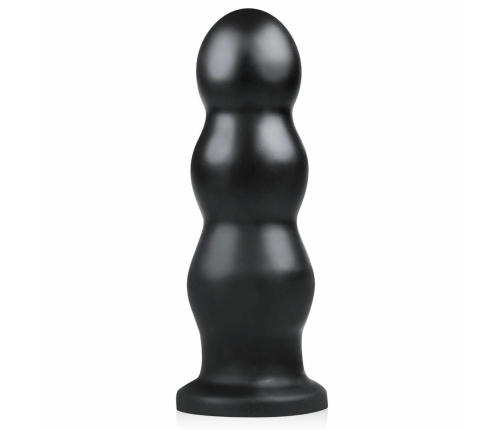 BUTTR Tactical III Large Ribbed Intimate Plug with Flat Suction Base Black