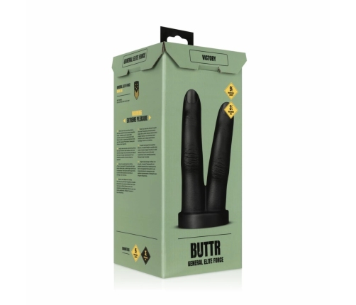 BUTTR Victory Double Finger Silicone Plug - Ergonomic Black Model