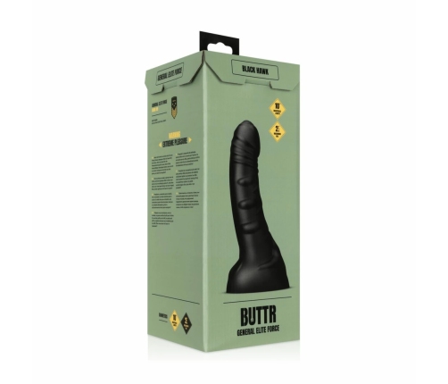 BUTTR Black Hawk Curved Model with Textured Surface, Black, Large Size