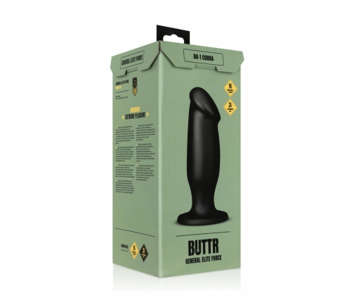 BUTTR AH-1 Cobra Intimate Plug PVC Black 15 cm with Secure Base