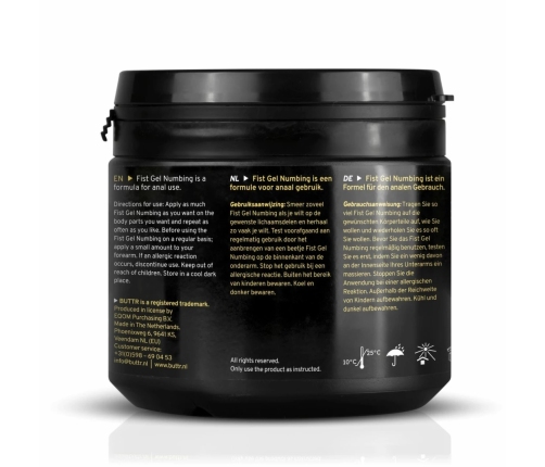 BUTTR Fisting Gel Numbing 500ml - Long-Lasting Comfort Formula