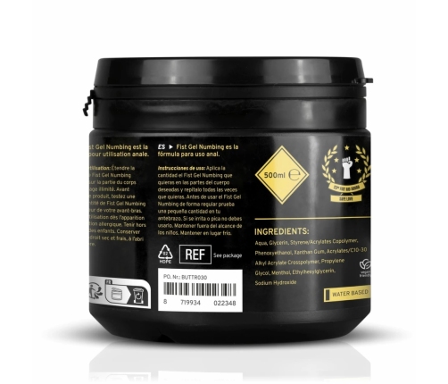 BUTTR Fisting Gel Numbing 500ml - Long-Lasting Comfort Formula
