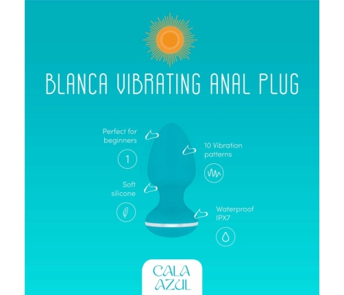 Cala Azul Blanca Vibrating Intimate Plug 10 Modes Waterproof USB Rechargeable