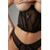 Obsessive Alaya Black Semi-Corset and Thong Set with Lace Details S