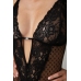 Christine Body Dewi Open Crotch Black - Elegant Lace Bodysuit, Adjustable Fit L/XL
