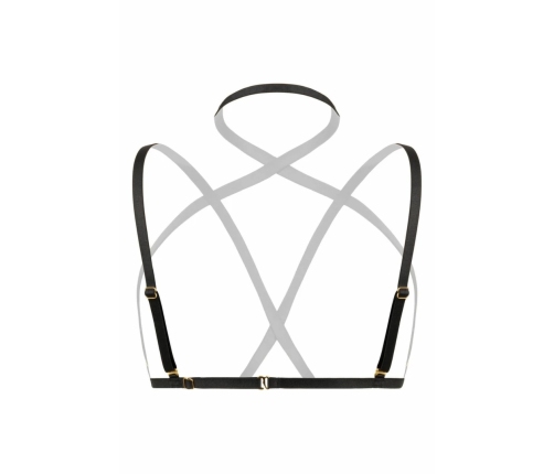 Bijoux Indiscrets Fia Strappy Harness Bralette Black - Adjustable Chic Lingerie