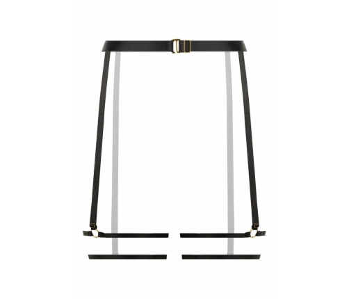 Strappy Blushing Garterbelt Black Adjustable Gold Details Soft Straps