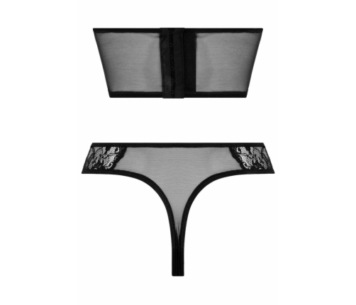 Cottelli Collection Half Corset & Tiara Thong Black Lace S