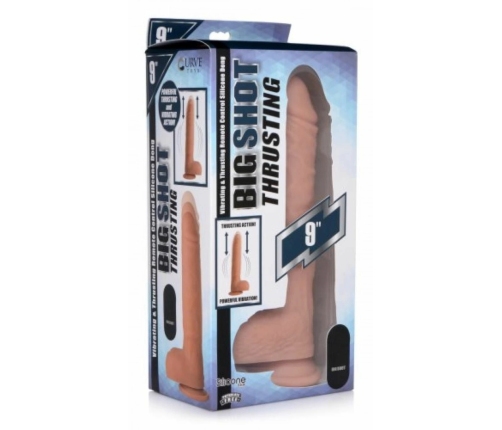 Nalone XL Vibrating & Thrusting Silicone Model with Suction Base - Black
