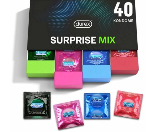Durex Surprise Mix 40-Pack - Variety Latex Protection Assortment