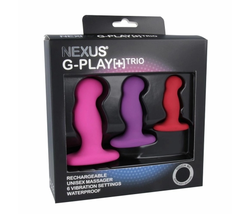 Nexus G-Play Plus Trio Set - 3-Size Silicone Intimate Vibrators, Black