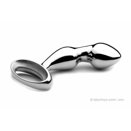Njoy PFun Stainless Steel Anatomical Plug - Ergonomic Design, Medium Size