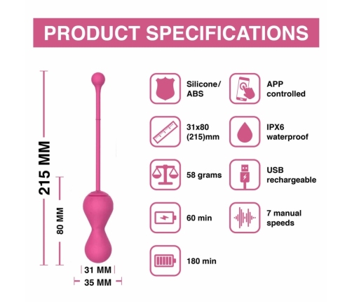 Magic Motion Smart Kegel Master Balls Pink - App-Controlled Trainer