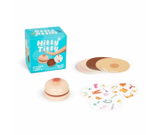 Tease & Please Hitty Titty Game - Fast-Paced Party Card Set with Bell