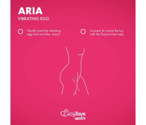 EasyConnect Aria Vibrating Egg - App-Controlled Wireless Device, Pink