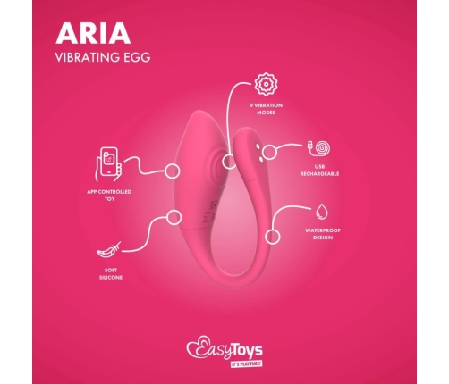 EasyConnect Aria Vibrating Egg - App-Controlled Wireless Device, Pink