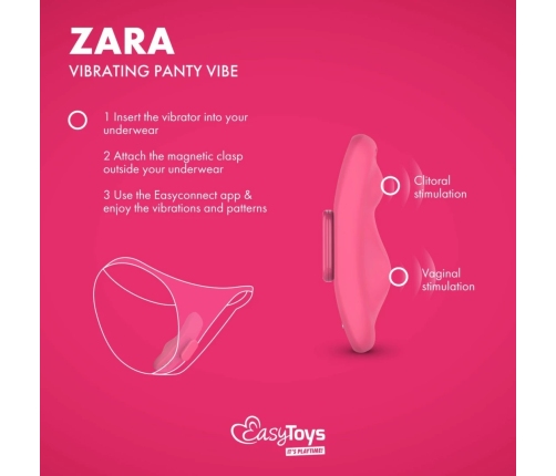 EasyConnect Zara App-Controlled Compact Panty Device - Magnetic Clip, Black