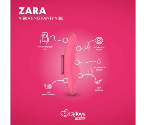 EasyConnect Zara App-Controlled Compact Panty Device - Magnetic Clip, Black